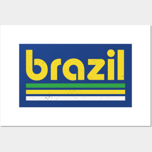 Retro Brazil Word Art // Proud Brazilian Vintage Grunge Posters and Art